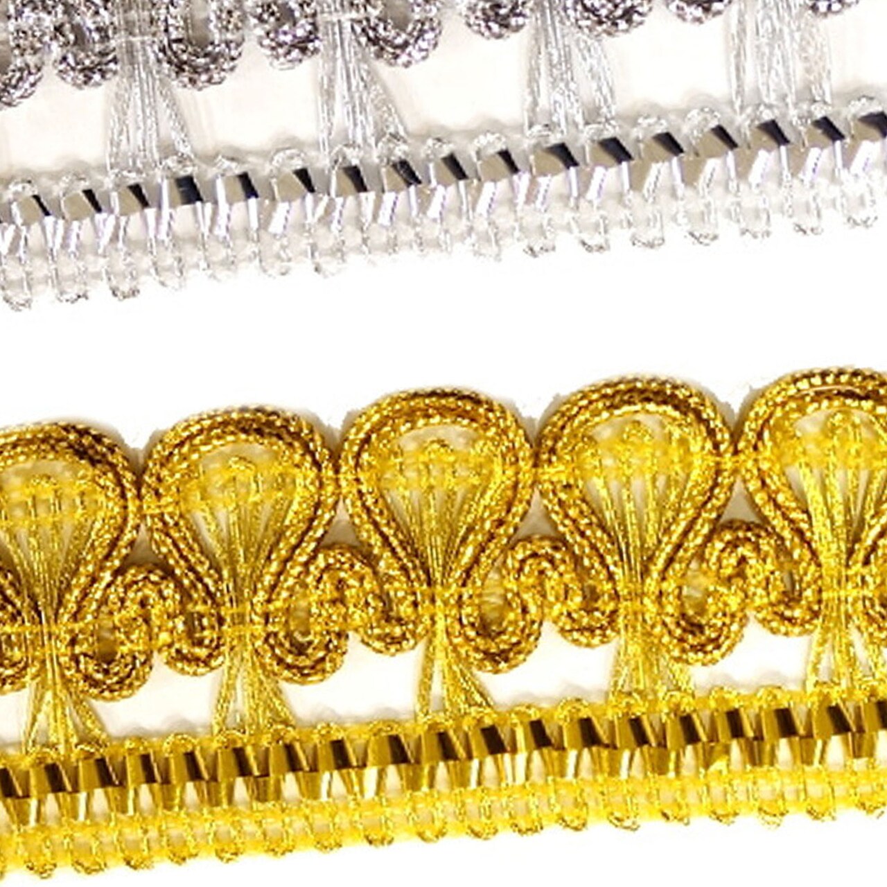 1"x 10 Yards Silver Metallic Lace Trim 5 Packs Metallic Trim 3